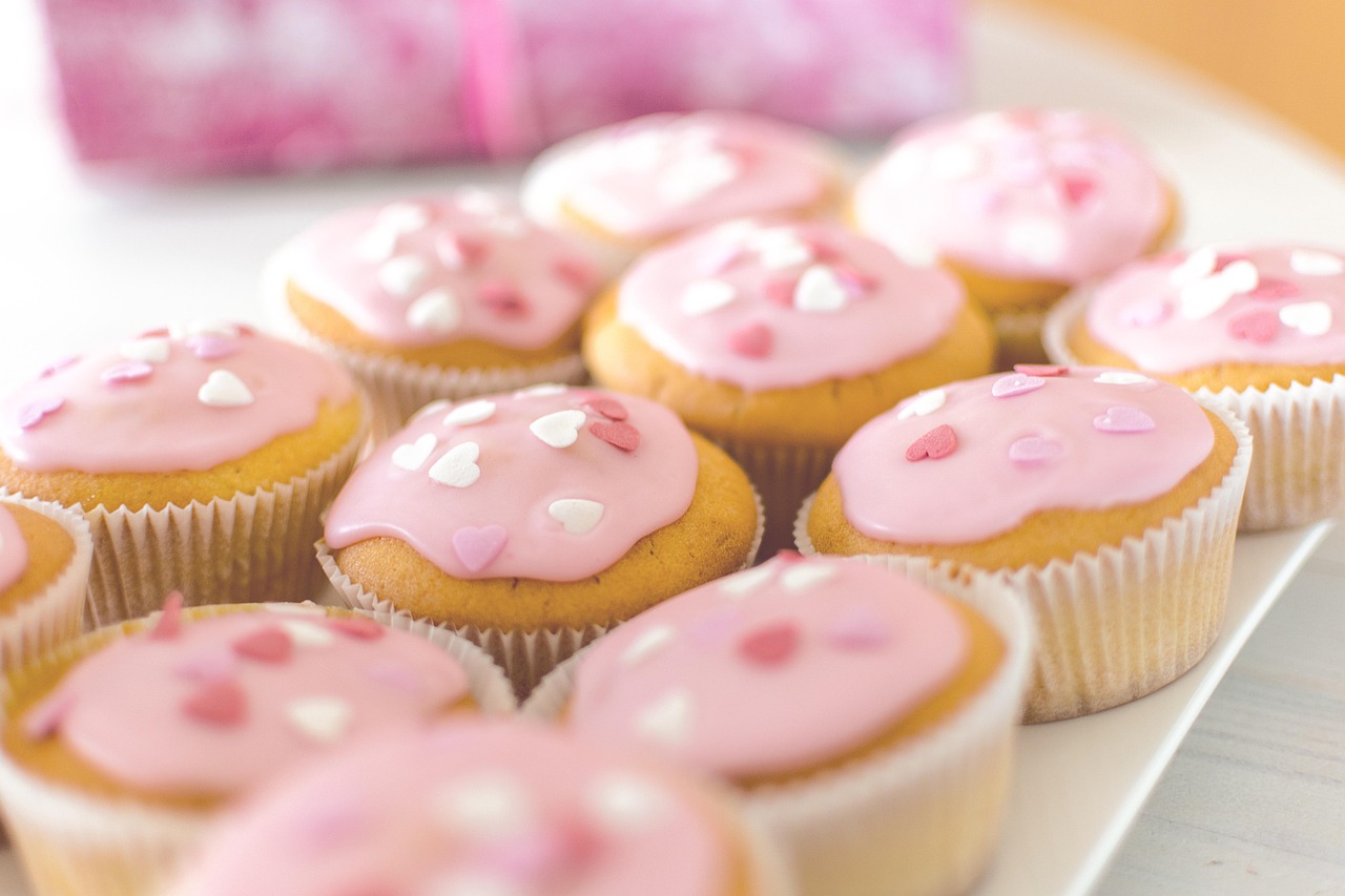 Delicious cakes on display