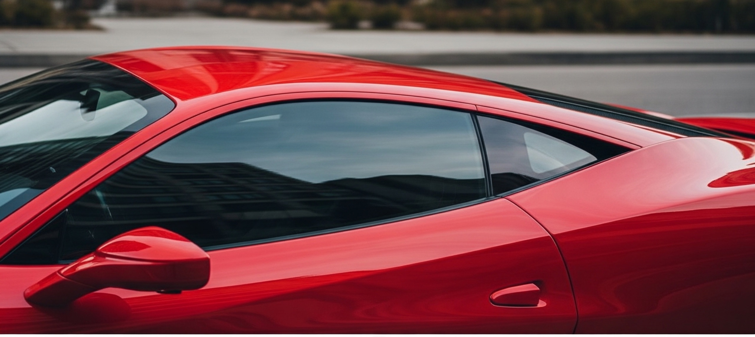 Panoramic sporty car with sleek window tint